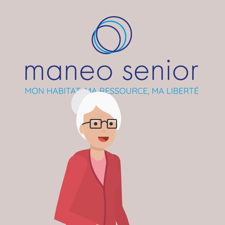 illustration d'une personne agée qui se rend chez maneo senior