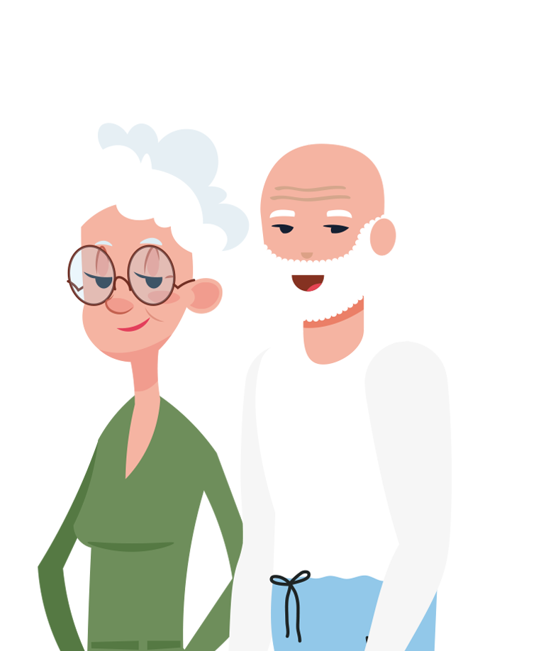 Illustration d'un couple de senior de maneo senior